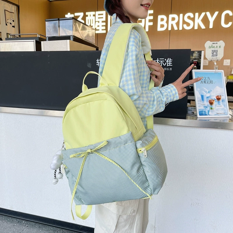 Backpack, universal Japanese fashionable shoulder bag with bow, for teenagers, for students, for secondary school, Korean style