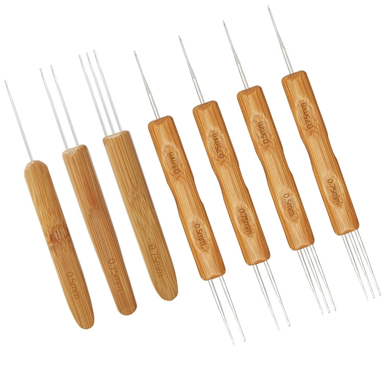 Грязная коса крючком Одиночная и двойная Тройная бамбуковая ручка крючком Грязная коса ткацкий инструмент Грязная коса парик крючком