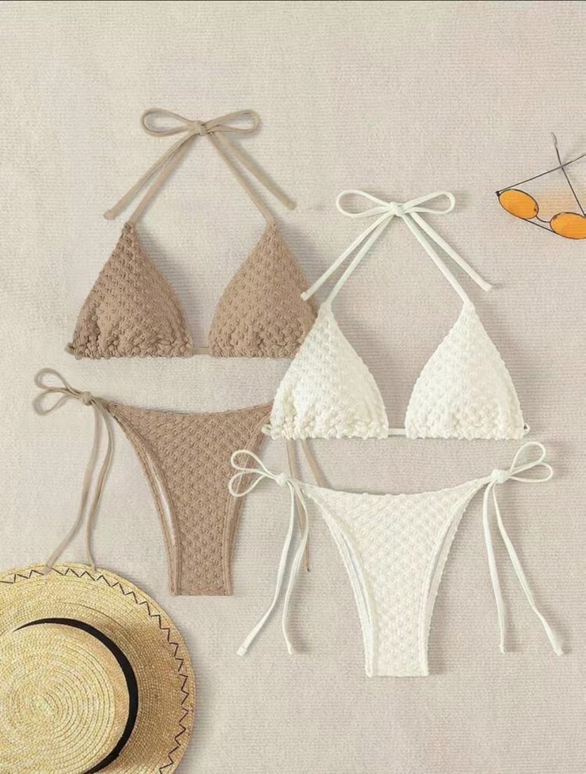 Women’s Strapless Bikini Set Bandeau Top High-cut Bottoms Two-piece_voghion.com