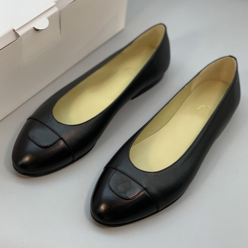 Free and Casual! Tweed Style Retro Fashionable Black Flip School Bag Buckle Shallow Flats Ballet Shoes for Women