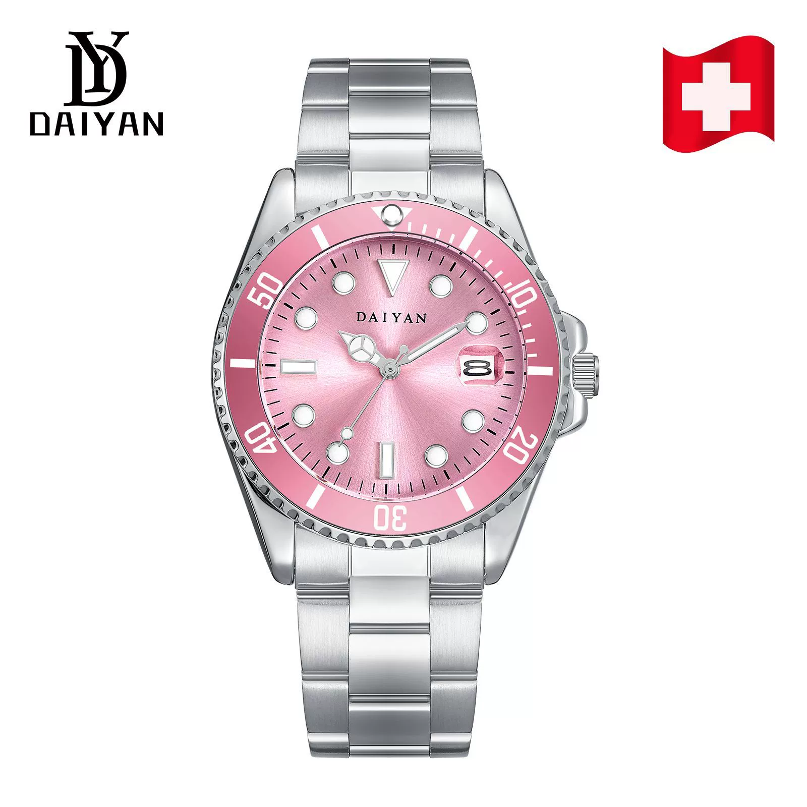 Дай Ян DAIYAN взрывной светящийся зеленый водяной призрак мужские часы водонепроницаемый мужской стол стальной ремень кварцевые часы темперамент