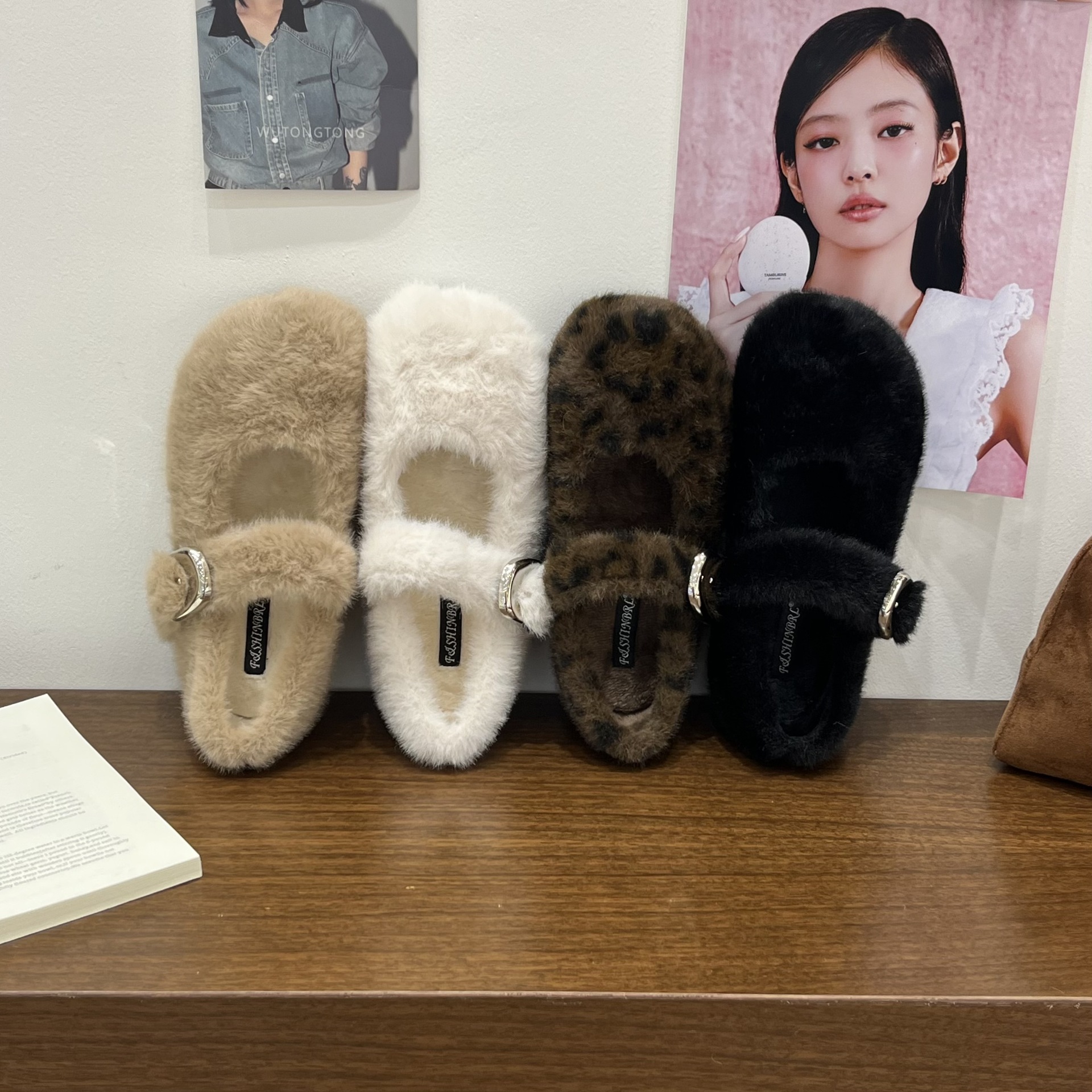 内增高复古毛毛鞋单鞋女2025秋冬新款配裙子加绒玛丽珍鞋