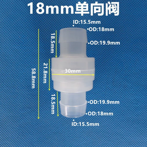 Обратный клапан Обратный клапан предотвращает обратный клапан 18 ммПП пластиковый запорный клапан для воды пластиковый односторонний клапан клапан против обратного потока