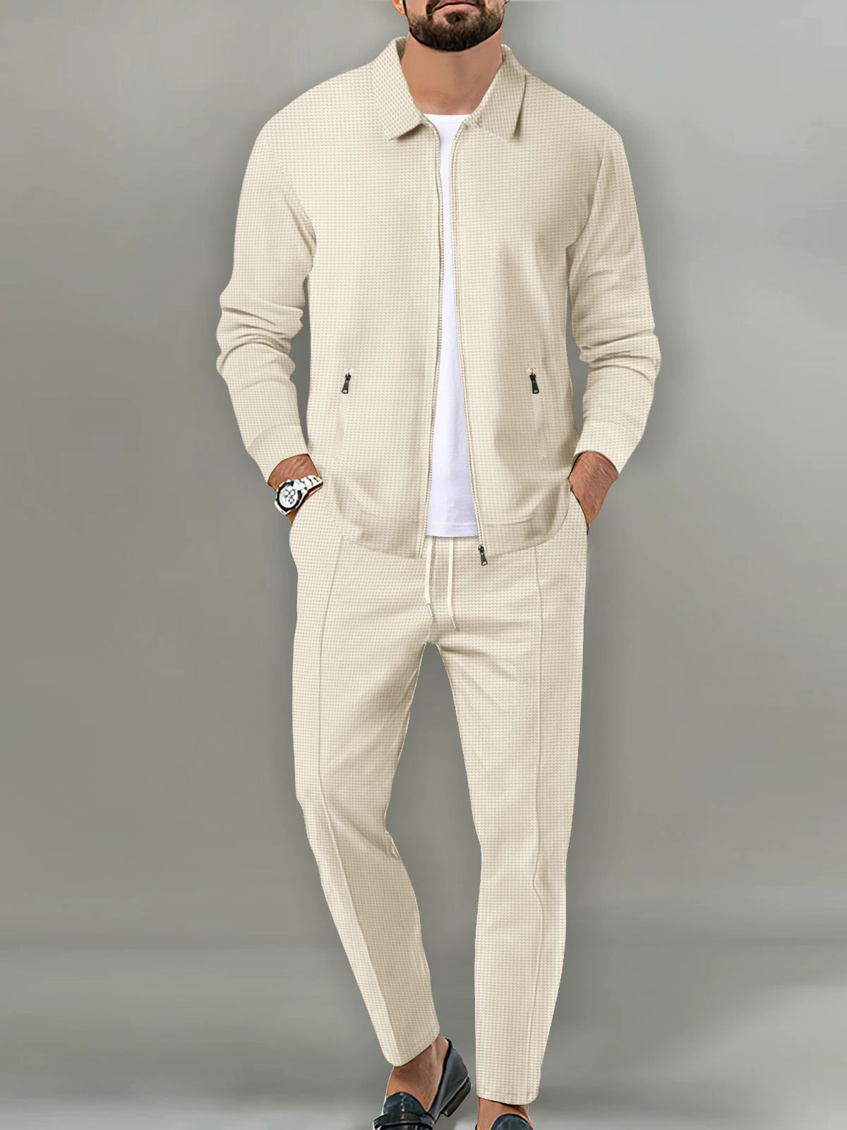 Куртка на молнии, мужская кардиган, набор, (таможенная торговля), осень, slim fit