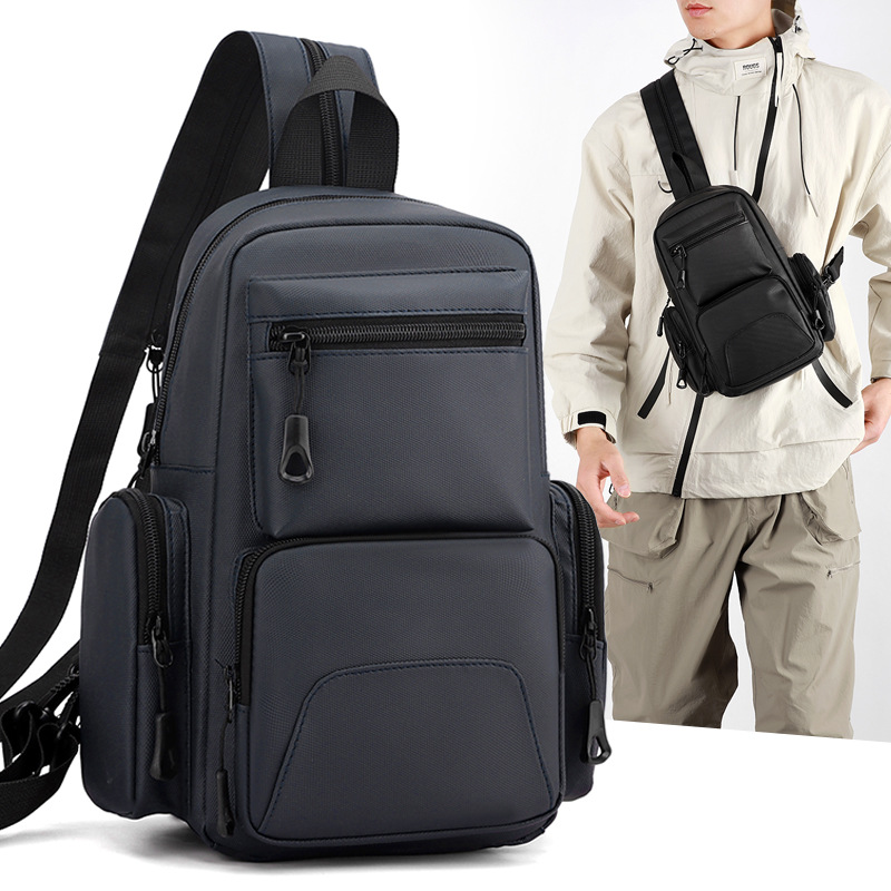 Cross-Border New Men's Trendy Chest Bag Casual Fashion Versatile Shoulder Bag Large Capacity Waterproof Multifunctional Crossbody Bag