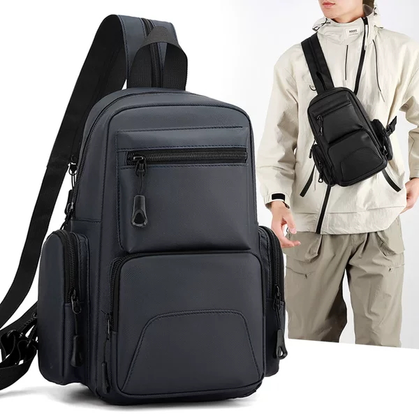 Cross-Border New Men's Trendy Chest Bag Casual Fashion Versatile Shoulder Bag Large Capacity Waterproof Multifunctional Crossbody Bag