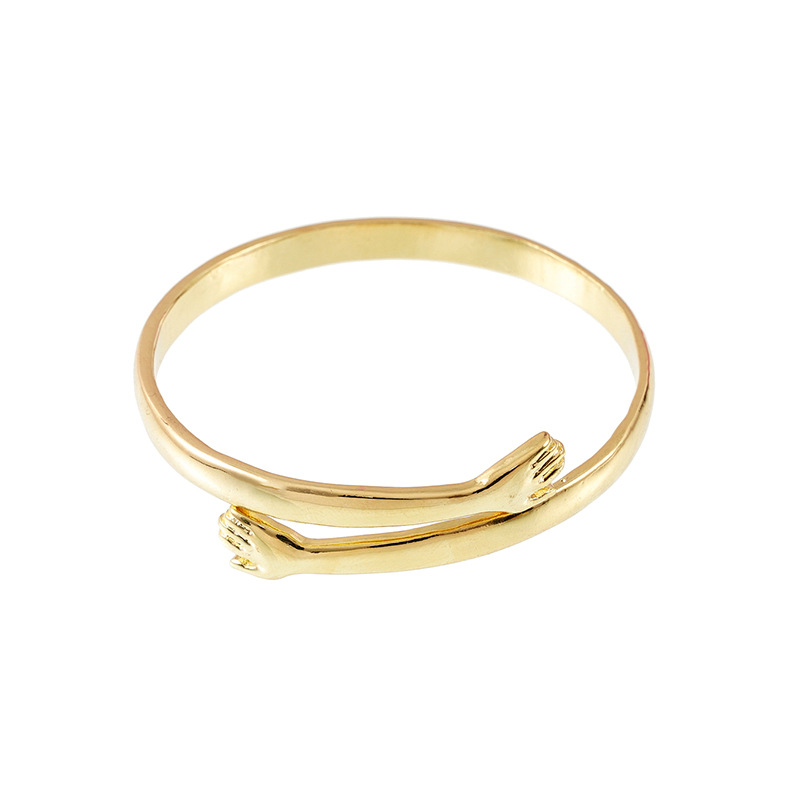 Hand Pattern Women's, Unisex Gender Plating Design Exaggerated Simple Style Hand Alloy Bangles Wholesale