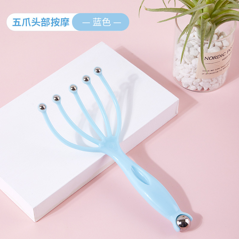 Masaje de cabeza personalizado nueve garras cuero cabelludo meridianos relajación cinc garras peine de bola magnética crimping reducción de presión terapia de cabeza agarrador de cabeza