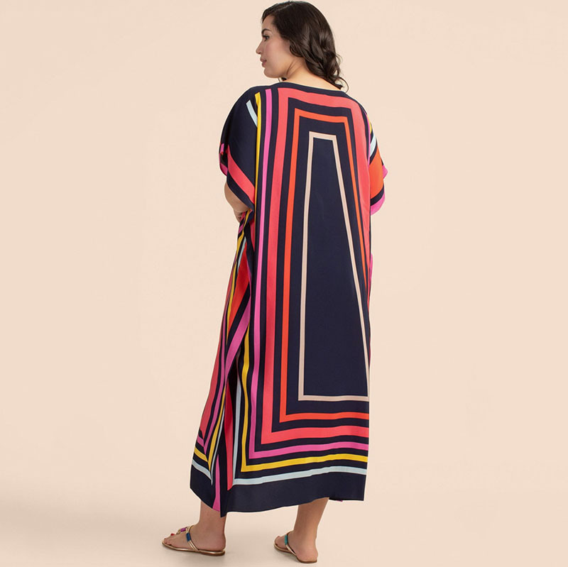 Blusa DE LA PLAYA nuevo impreso robe Loose Holiday dress bikini protección solar camisa europea y americana 5D194