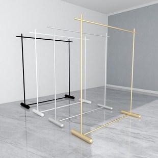 Clothing Store Display Rack Floor-to-Floor Women's Clothing Store Hanger Shelf Side Hanging Clothes Shelf Store Display Rack Gold