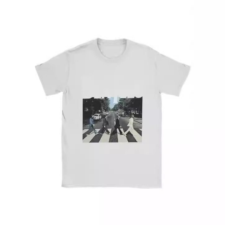 Beatles Printed Cotton T-Shirt Men's Women's Short-Sleeved O-Collar high quality Sports Top Oversized Break Beatles Printed Cotton T-Shirt Men's Women's Short-Sleeved O-Collar high quality Sports Top Oversized Break