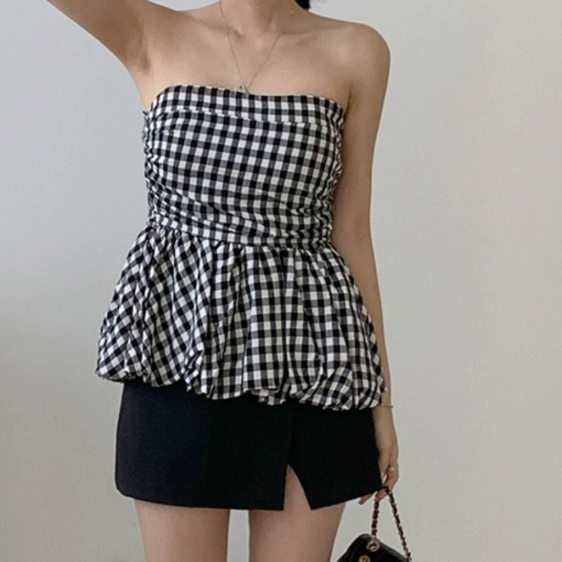 Корейский шикарный летний маленький сексуальный топ во французском стиле с квадратным вырезом и рюшами, облегающий топ с рюшами.