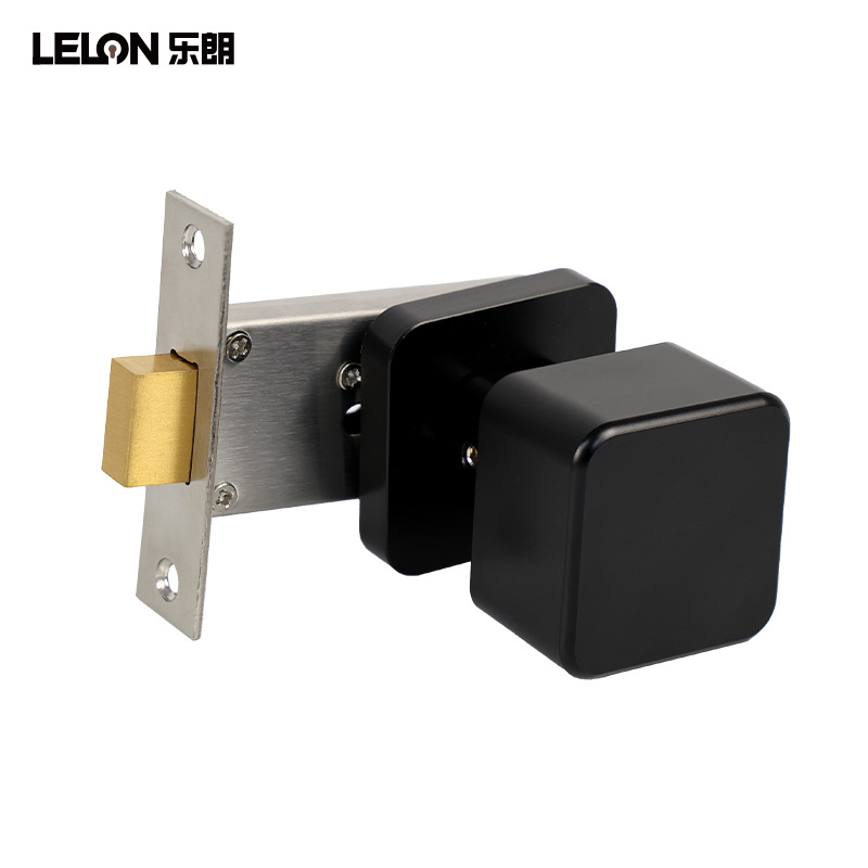 Cerradura de puerta invisible cuadrada de un solo lado Cerradura de puerta negra simple Cerradura de pared de fondo de sala de estar Cerradura de un solo lado Habitación de dormitorio Cerradura de puerta oculta
