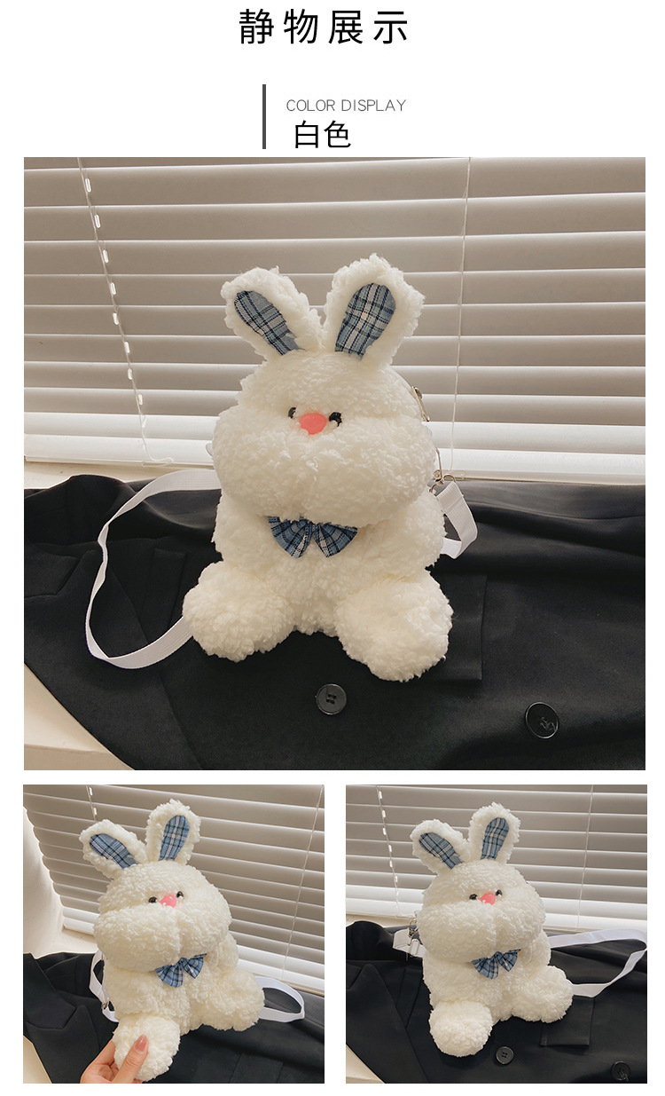 Lindo bolso de conejo de peluche femenino 2021 nuevo bolso de peluche de invierno bolso de hombro de dibujos animados bolso diagonal femeninopicture10