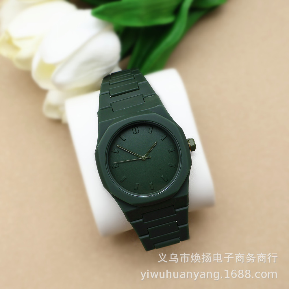 亚马逊热卖石英手表中性休闲简约塑胶男表东南亚欧美流行女士腕表