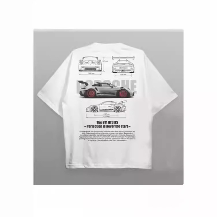 2024 summer new car letter printed T-shirt men and women short sleeve O collar popular aesthetic T-shirt y2k