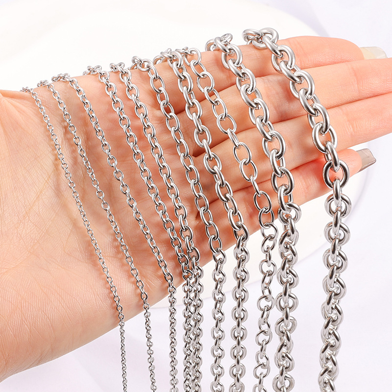 cable chain Chain Type 1 Piece 304 Stainless Steel Cable Chain Jewelry Accessories