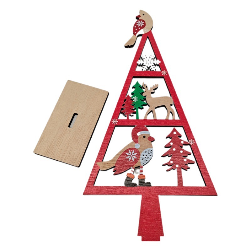 Navidad decoraciones creativas artesanías de madera adornos DIY árbol de Navidad decoración del hogar suministros escena diseño en stock