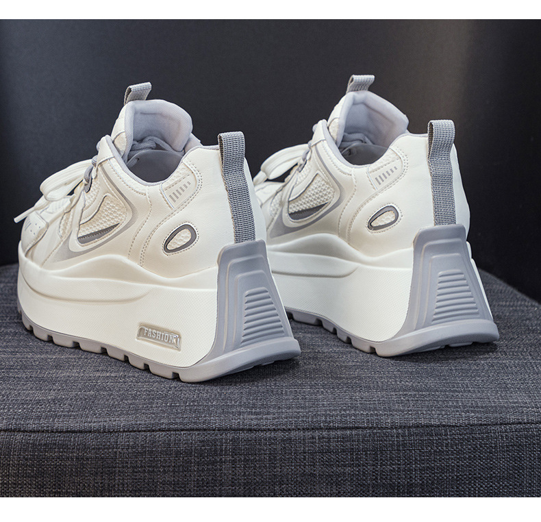 Giày sneaker nữ đế dày tăng chiều cao phong cách cổ điển — Xám 5032, Vàng 5032 chi tiết 16