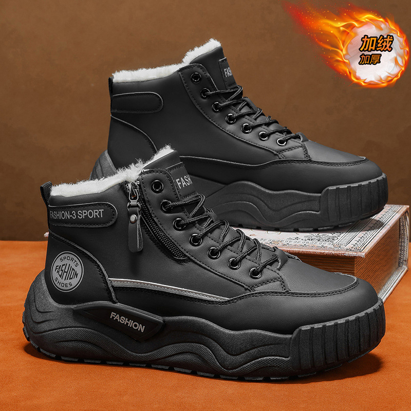 Botas de nieve de invierno nuevas botas de algodón caliente más gruesas impermeables al aire libre antideslizantes zapatos casuales de suela gruesa botas Martin para hombre