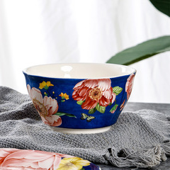 Creative Ceramic Plate with Underglaze Painting of Irregular Steak Plate, 11-inch Large Serving Plate, Chinese National Style