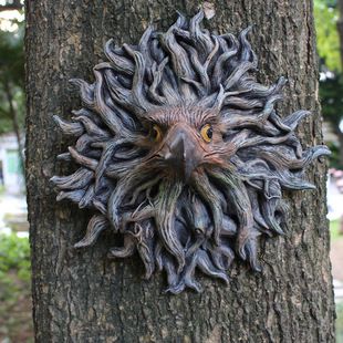 Cross-Border New European-Style Eagle Head Tree Hanging Resin Crafts Tree Courtyard Pendant Creative Outdoor Garden Decoration