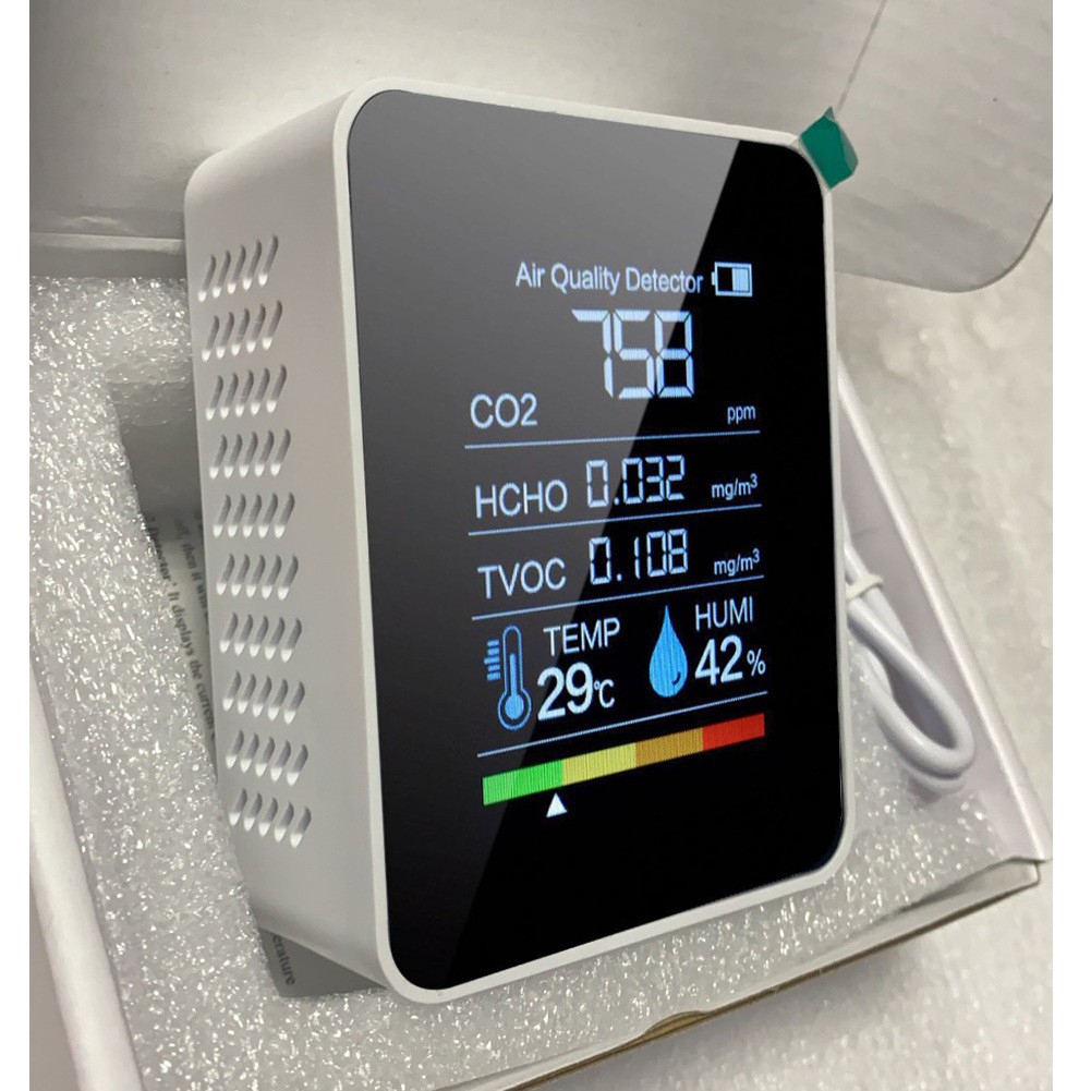 现货公模二氧化碳检测仪TVOC CO2空气质量检测仪外贸款