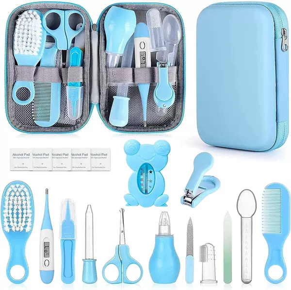Cross-border baby care suit baby nose aspirator nail clippers comb brush 18 piece set cleaning supplies suit