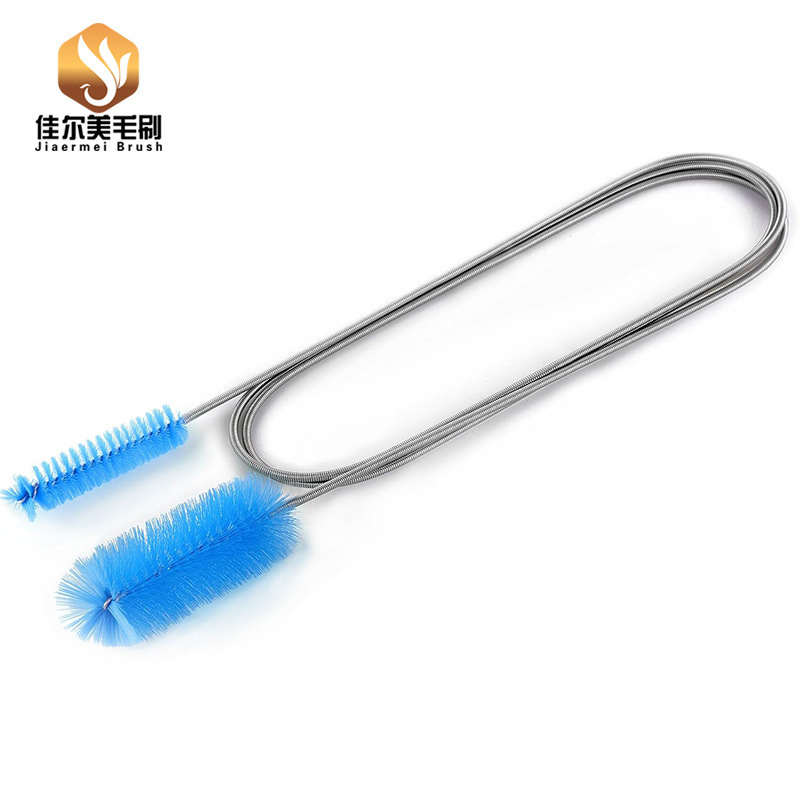 Blue Nylon Elastic Long Row Brush Double-Ended Stainless Steel Cleaning Hose Brush U-Shaped Elbow Dredge Tool Brush Blue Nylon Elastic Long Row Brush Double-Ended Stainless Steel Cleaning Hose Brush U-Shaped Elbow Dredge Tool Brush