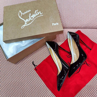 Red Bottom High Heels Women's Shallow Black Sexy Stiletto 2024 New Pointed High-end Nude Patent Leather Shoes