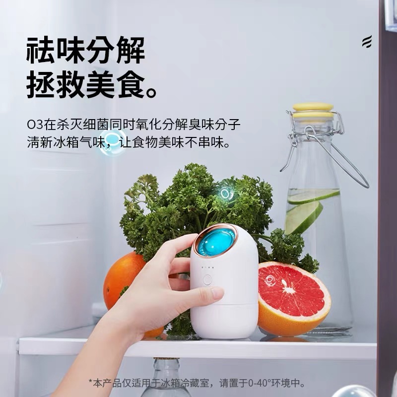 New Refrigerator Deodorizer, Small Household Ozone Sterilization, Preservation, Odor Removal, Compact and Space-Saving Air Purifier
