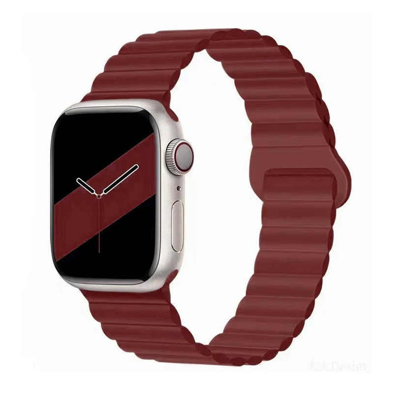 Correa de reloj de silicona bicolor adecuada para Apple iwatchs11, correa de reloj inteligente s10ultra con hebilla magnética