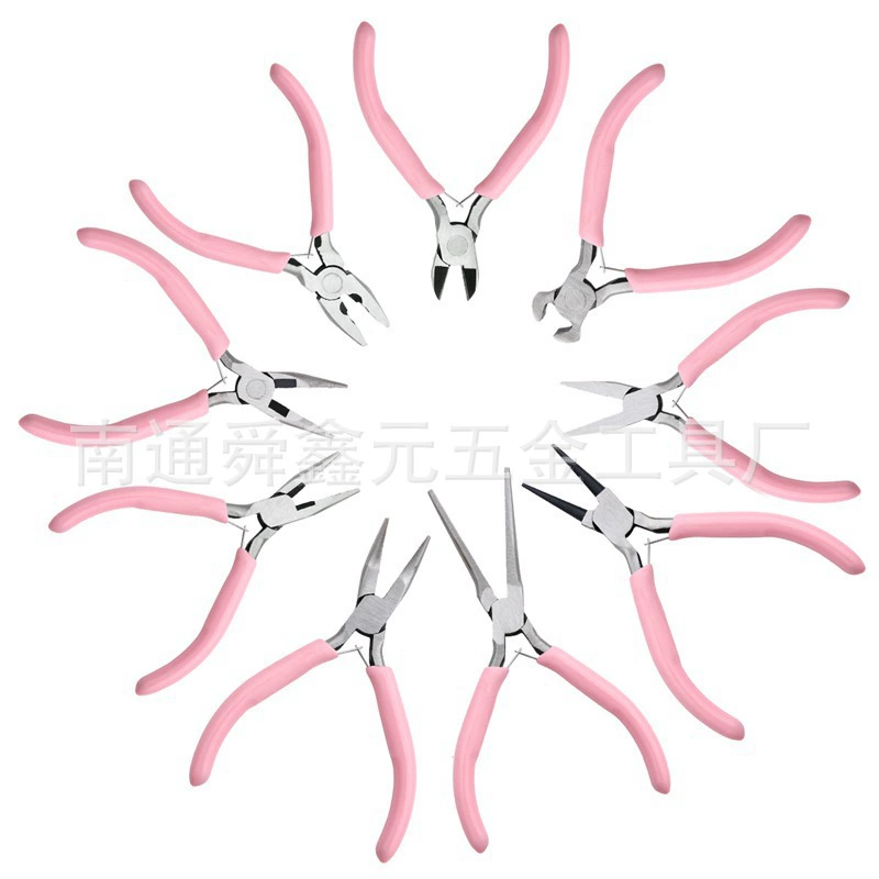 Fuchsia small needle-nose pliers handmade, universal jewelry, 4.5inch