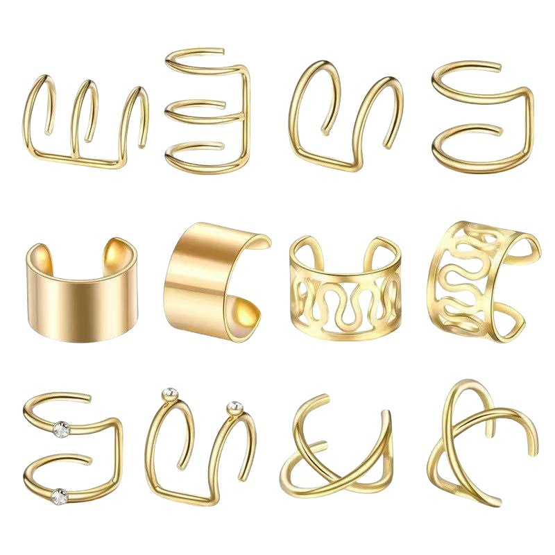 Pinzas para las orejas sin orejas de estilo insiso europeo y americano, pinzas para las orejas de hoja de personalidad simple retro, pendientes de venta caliente transfronteriza al por mayor