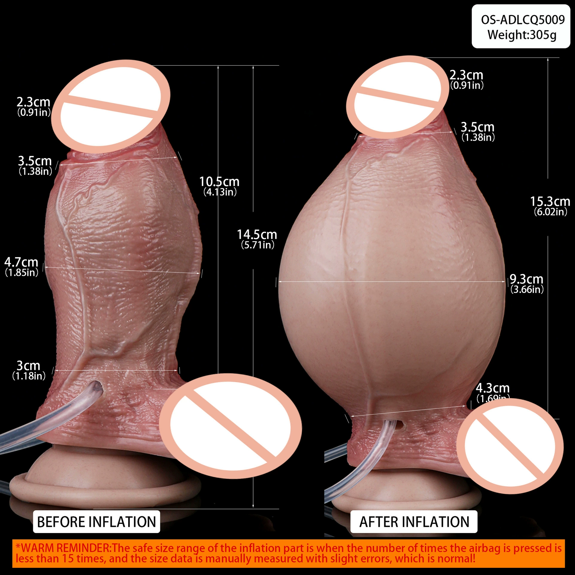 ORALSX-5009 Силуэтная надувная игрушка- dildo для имитации эякуляции, женские интимные части, клизма, мастурбация, ирригатор