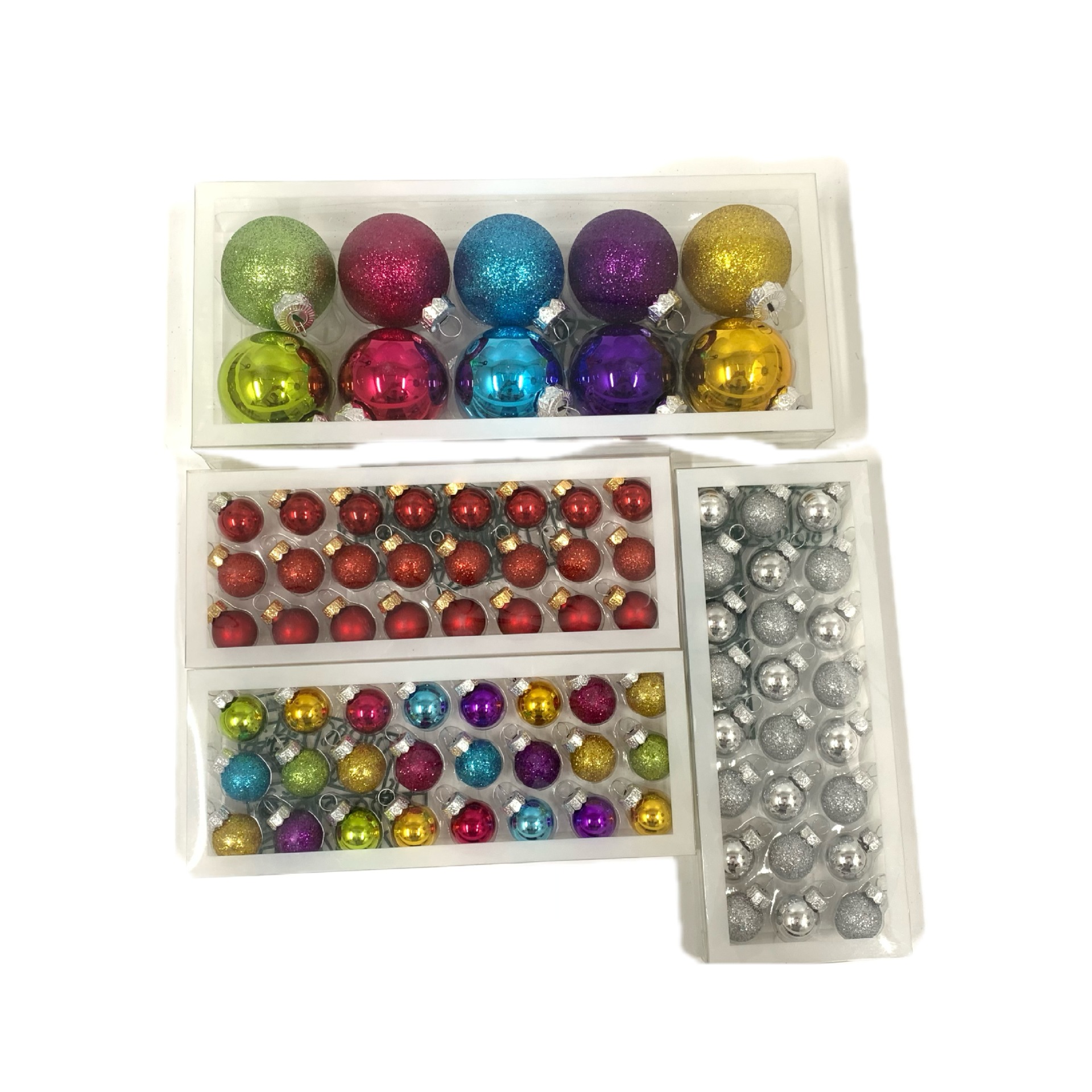 Colgante de Navidad de punto transfronterizo Bola de Navidad de vidrio de colores mezclados de varios estilos creativos Bola de decoración de árbol de Navidad 24PCS