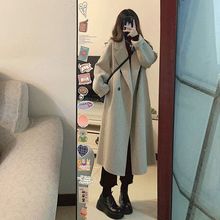 2025中长款毛呢外套女春秋冬季慵懒风小个子过膝爆款风衣呢子大衣