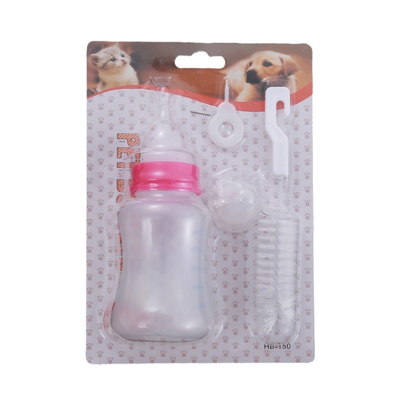 Productos para mascotas cachorro gato cachorro botella de leche reemplazable set de siete piezas tetas de silicona cachorro alimentador de agua potable en stock
