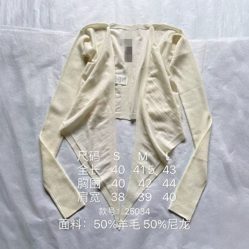 2026 Early Spring New Dark Avant-Garde Lightweight Wool Knit Short Cardigan Top