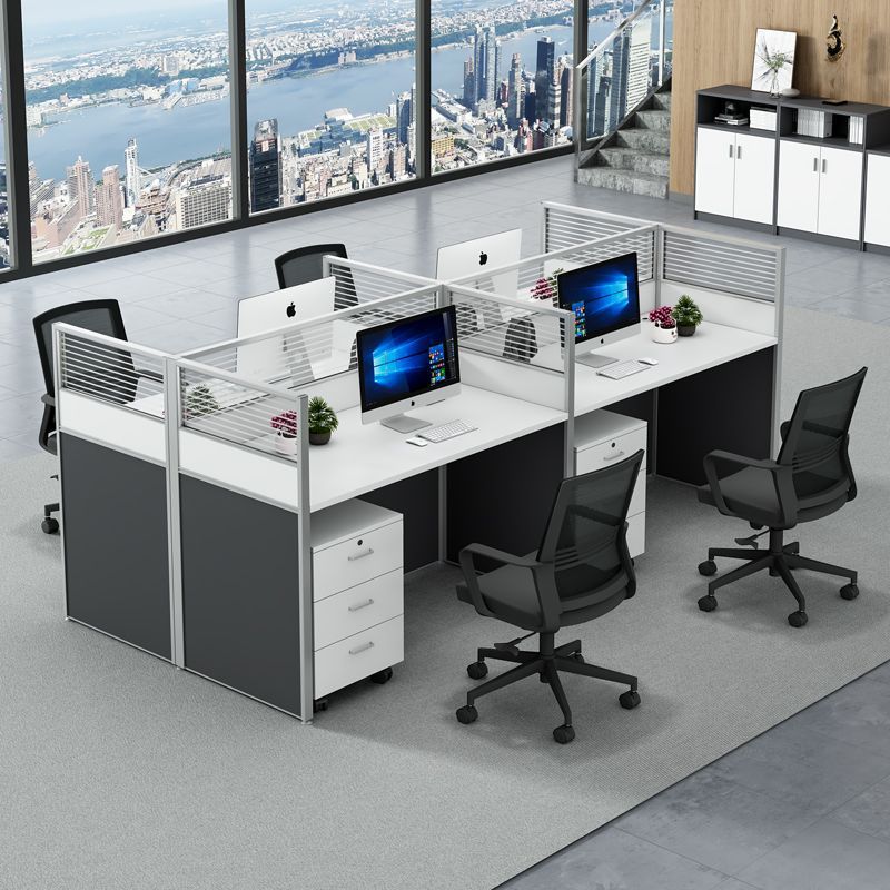 Mesa de personal Mesa de oficina Mesa de computadora Tabla de pantalla Tabla de oficina Mesa de silla combinación Mesa de personal 2 / 4 / 6 personas