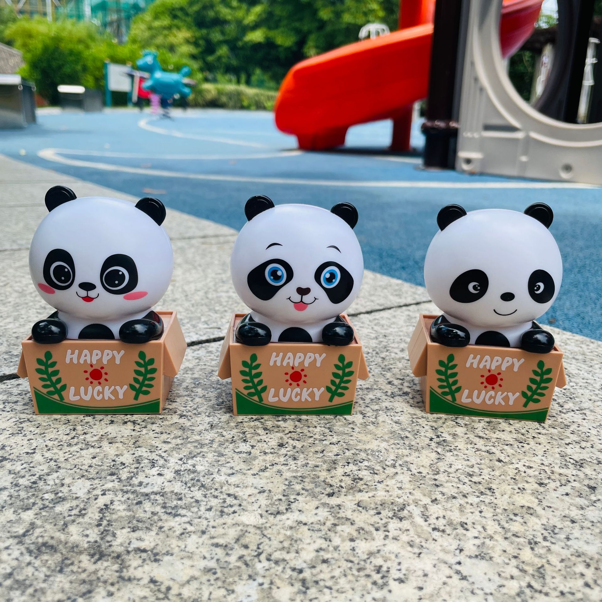 New Solar Panda Swinging Car Model, Creative Cartoon Swinging Doll Car Ornament Gift