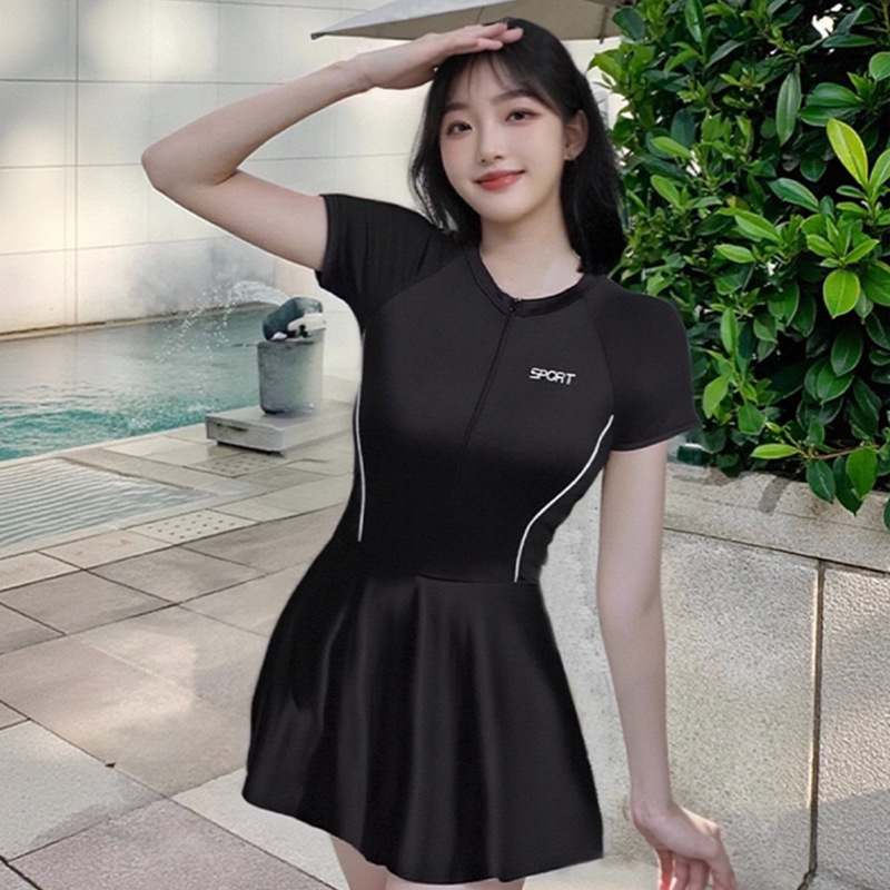 Traje de baño de verano para mujer talla grande gordo mm ligeramente gordo que cubre la carne adelgazante vacaciones de aguas termales deportes conservadores traje de baño de una pieza para mujer al por mayor