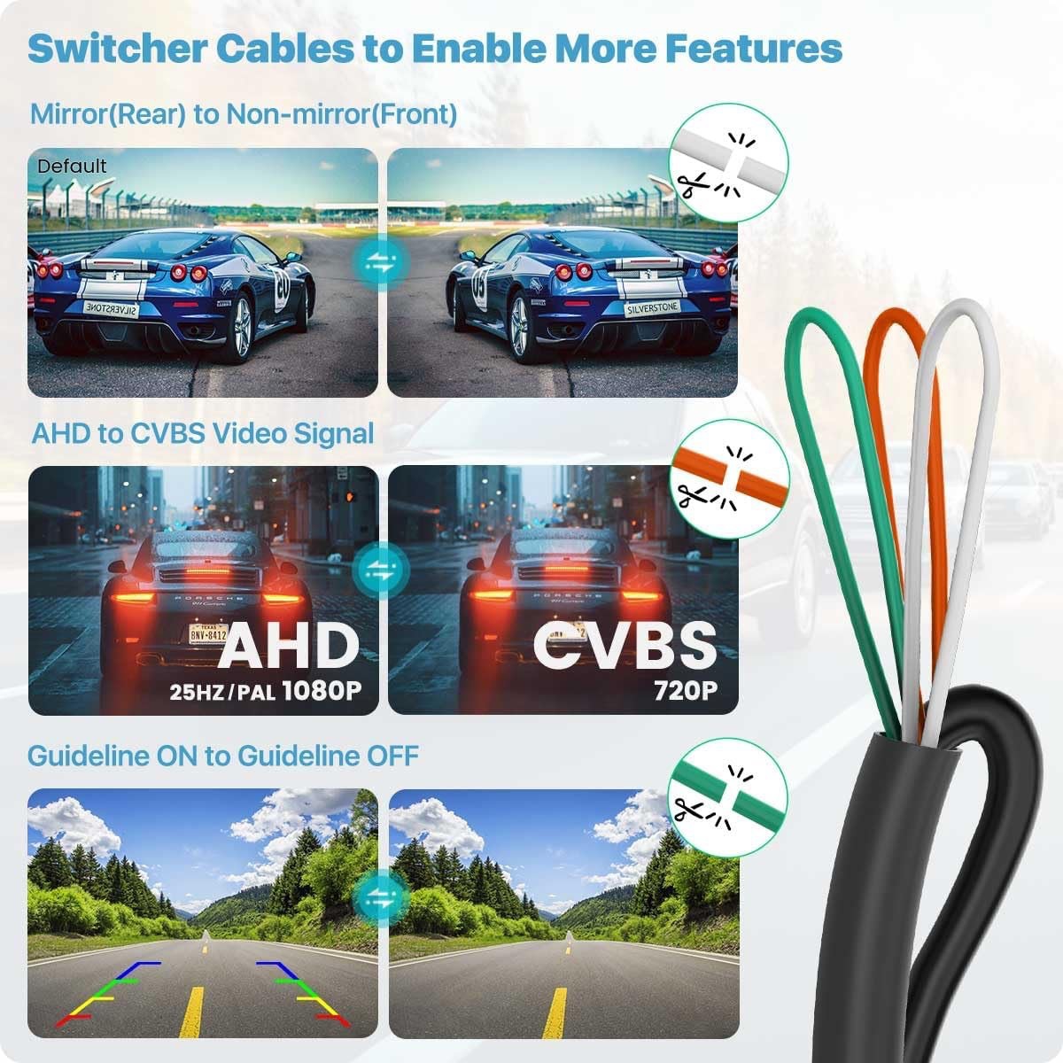 Car universal Korean plug-in right blind area front view starlight night vision car waterproof reversing image camera