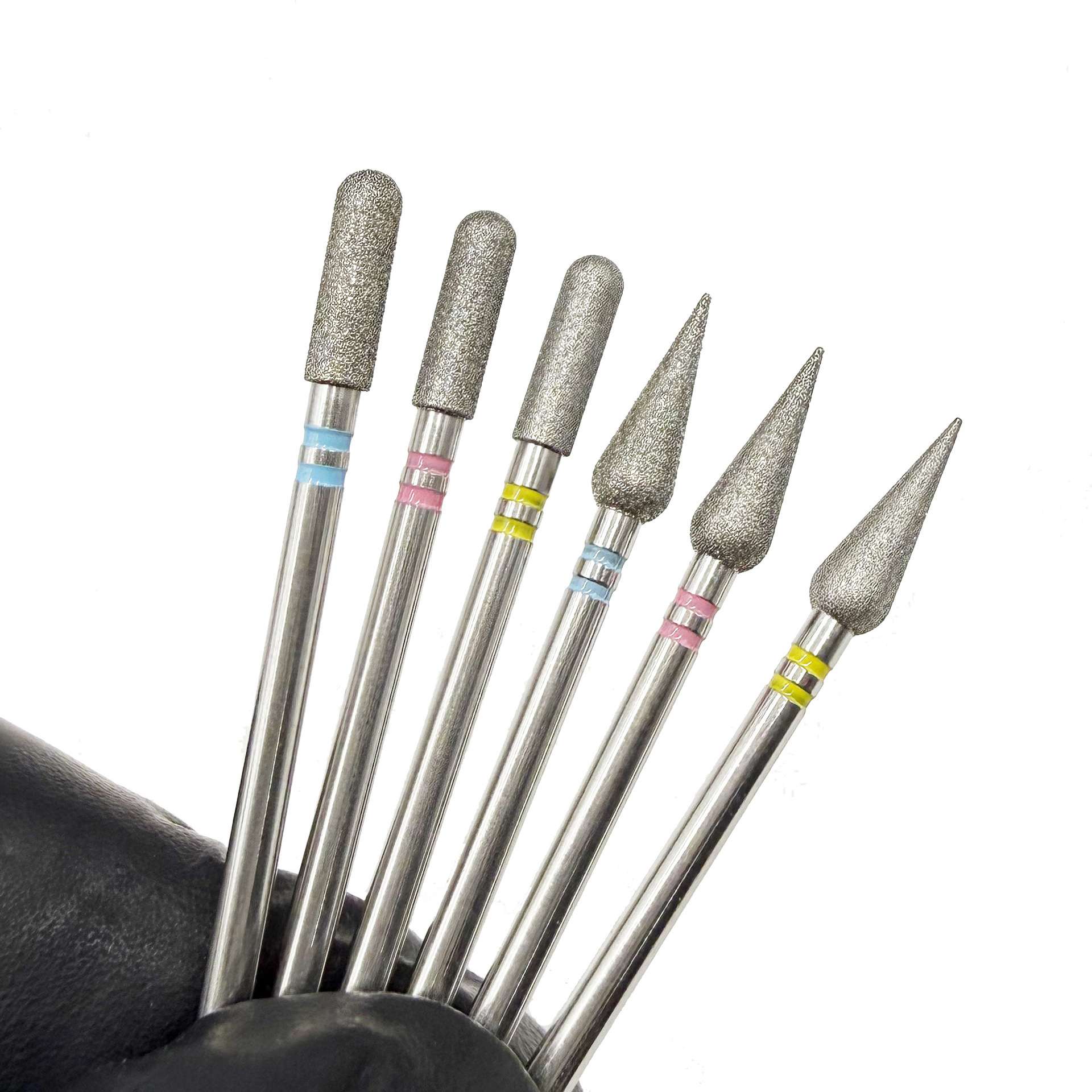 High-Quality Nail Diamond Polishing Head Water Drop Two-Color Ring to Remove Dead Skin and Cuticles, Open Pocket Push-Up Manicure Tool