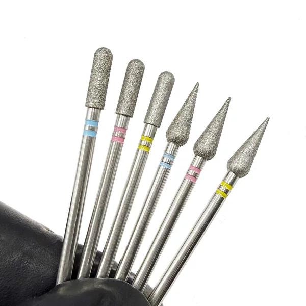 High-Quality Nail Diamond Polishing Head Water Drop Two-Color Ring to Remove Dead Skin and Cuticles, Open Pocket Push-Up Manicure Tool