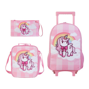Cross-border Hot Shoulder Bag Three-piece Set for Primary School Students Men's and Women's Large Capacity Fashion Backpack Explosions