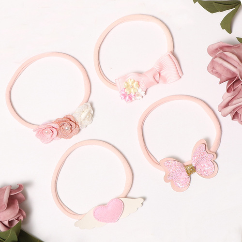Handmade Flower Butterfly Bow Hairband, Nylon Invisible Headband, Autumn/Winter New Children's Hair Accessories