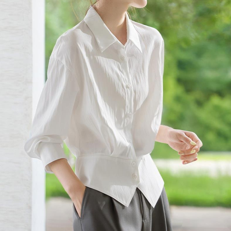 [Exquisite Pragmatism] 25 Autumn Design Waist Slimming Look Versatile Fashionable Lapel Work Clothing Shirt
