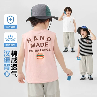 右欧男童无袖印花背心夏装2026新款童装夏季上衣儿童宝宝夏天衣服