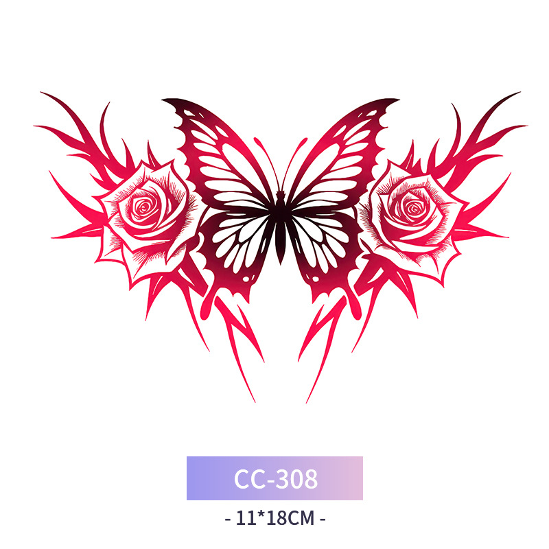 Transfronterizo en stock al por mayor de halloween colorido mariposa tatuaje pegatinas simulación sangrienta cicatriz pegatinas divertidas pegatinas impermeables